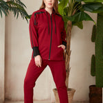 Γυναικεία αθλητική φόρμα παντελόνι "Daily" σε μεγάλα μεγέθη - Μπορντό