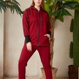 Γυναικεία αθλητική φόρμα παντελόνι "Daily" σε μεγάλα μεγέθη - Μπορντό