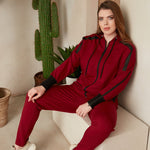 Γυναικεία αθλητική φόρμα παντελόνι "Daily" σε μεγάλα μεγέθη - Μπορντό