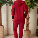 Γυναικεία αθλητική φόρμα παντελόνι "Daily" σε μεγάλα μεγέθη - Μπορντό