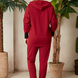 Γυναικεία αθλητική φόρμα παντελόνι "Daily" σε μεγάλα μεγέθη - Μπορντό