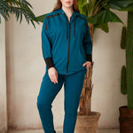 Γυναικεία αθλητική φόρμα παντελόνι "Daily" σε μεγάλα μεγέθη - Μπλε