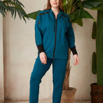 Γυναικεία αθλητική φόρμα παντελόνι "Daily" σε μεγάλα μεγέθη - Μπλε