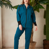 Γυναικεία αθλητική φόρμα παντελόνι "Daily" σε μεγάλα μεγέθη - Μπλε