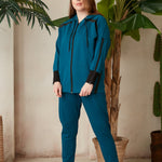 Γυναικεία αθλητική φόρμα παντελόνι "Daily" σε μεγάλα μεγέθη - Μπλε