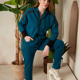 Γυναικεία αθλητική φόρμα παντελόνι "Daily" σε μεγάλα μεγέθη - Μπλε