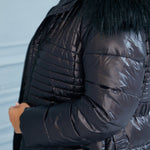 Μακρύ μπουφάν "'Χειμερινό μαργαριτάρι'' σε μεγάλα μεγέθη