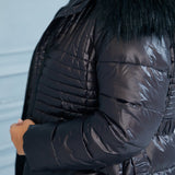 Μακρύ μπουφάν "'Χειμερινό μαργαριτάρι'' σε μεγάλα μεγέθη