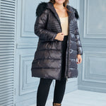 Μακρύ μπουφάν "'Χειμερινό μαργαριτάρι'' σε μεγάλα μεγέθη