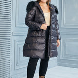 Μακρύ μπουφάν "'Χειμερινό μαργαριτάρι'' σε μεγάλα μεγέθη