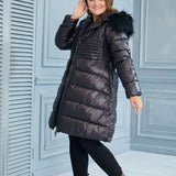 Μακρύ μπουφάν "'Χειμερινό μαργαριτάρι'' σε μεγάλα μεγέθη