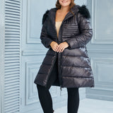 Μακρύ μπουφάν "'Χειμερινό μαργαριτάρι'' σε μεγάλα μεγέθη