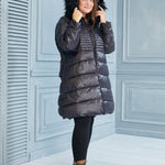 Μακρύ μπουφάν "'Χειμερινό μαργαριτάρι'' σε μεγάλα μεγέθη