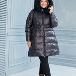 Μακρύ μπουφάν "'Χειμερινό μαργαριτάρι'' σε μεγάλα μεγέθη