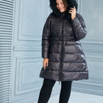 Μακρύ μπουφάν "'Χειμερινό μαργαριτάρι'' σε μεγάλα μεγέθη