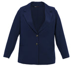 Κομψό γυναικείο σακάκι με φόδρα σε μεγάλα μεγέθη - Μπλέ