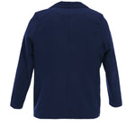 Κομψό γυναικείο σακάκι με φόδρα σε μεγάλα μεγέθη - Μπλέ