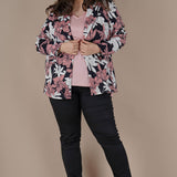 Φλοράλ σακάκι μεγάλα μεγέθη  - Ροζ