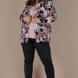 Φλοράλ σακάκι μεγάλα μεγέθη  - Ροζ