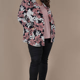 Φλοράλ σακάκι μεγάλα μεγέθη  - Ροζ