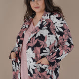 Φλοράλ σακάκι μεγάλα μεγέθη  - Ροζ