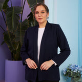 Γυναικείο ανοιξιάτικο μπλέιζερ σε μεγάλα μεγέθη  - Σκούρο Μπλε