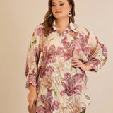 Κομψό πουκάμισο με φλοράλ σχέδιο – Σάπιο μήλο