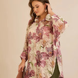 Κομψό πουκάμισο με φλοράλ σχέδιο – Σάπιο μήλο