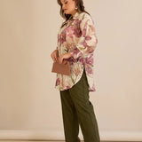 Κομψό πουκάμισο με φλοράλ σχέδιο – Σάπιο μήλο