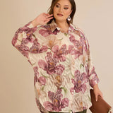 Κομψό πουκάμισο με φλοράλ σχέδιο – Σάπιο μήλο