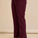 Κομψό φαρδύ παντελόνι με ραφή – Μπορντό