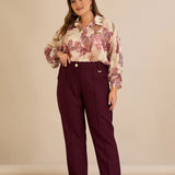 Κομψό φαρδύ παντελόνι με ραφή – Μπορντό