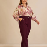 Κομψό φαρδύ παντελόνι με ραφή – Μπορντό