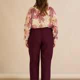 Κομψό φαρδύ παντελόνι με ραφή – Μπορντό