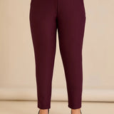 Κομψό βαμβακερό παντελόνι με κλασική γραμμή – Μπορντό