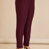 Κομψό βαμβακερό παντελόνι με κλασική γραμμή – Μπορντό