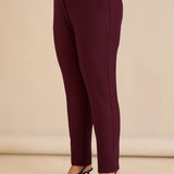 Κομψό βαμβακερό παντελόνι με κλασική γραμμή – Μπορντό