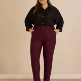 Κομψό βαμβακερό παντελόνι με κλασική γραμμή – Μπορντό