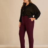 Κομψό βαμβακερό παντελόνι με κλασική γραμμή – Μπορντό