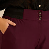 Κομψό βαμβακερό παντελόνι με κλασική γραμμή – Μπορντό