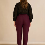 Κομψό βαμβακερό παντελόνι με κλασική γραμμή – Μπορντό