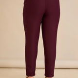 Κομψό βαμβακερό παντελόνι με κλασική γραμμή – Μπορντό