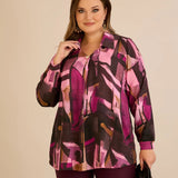Τουνίκ πουκάμισο με καρφίτσα σε Ροζ χρώμα σε μεγάλα μεγέθη