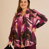 Τουνίκ πουκάμισο με καρφίτσα σε Ροζ χρώμα σε μεγάλα μεγέθη