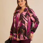 Τουνίκ πουκάμισο με καρφίτσα σε Ροζ χρώμα σε μεγάλα μεγέθη