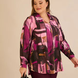 Τουνίκ πουκάμισο με καρφίτσα σε Ροζ χρώμα σε μεγάλα μεγέθη