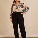 Κομψό πουκάμισο με φλοράλ σχέδιο – Γκρι