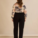 Κομψό φαρδύ παντελόνι με ραφή – Μαύρο