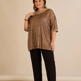 Αμπιγιέ μπλούζα με παγιέτες και ρεγκλάν μανίκια – Golden Night