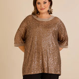 Αμπιγιέ μπλούζα με παγιέτες και ρεγκλάν μανίκια – Golden Night